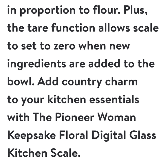 ❤️ New Pioneer Woman Keepsake Floral Bakery Digital Glass Scale - Picture 4 of 7